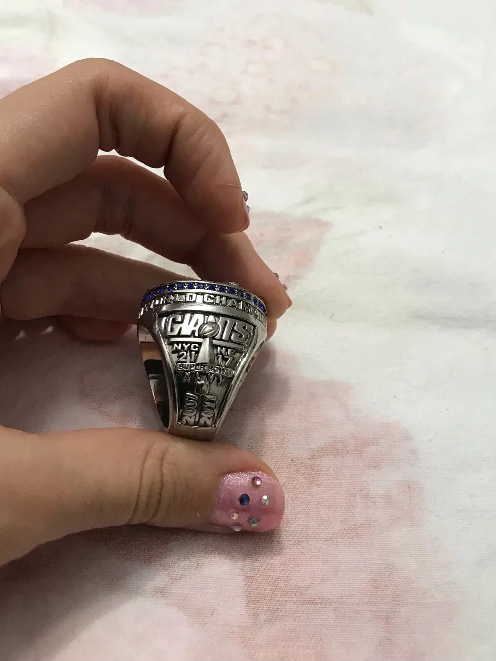 2011 New York Giants Super Bowl Championship Ring Blue and Silver New York Giant